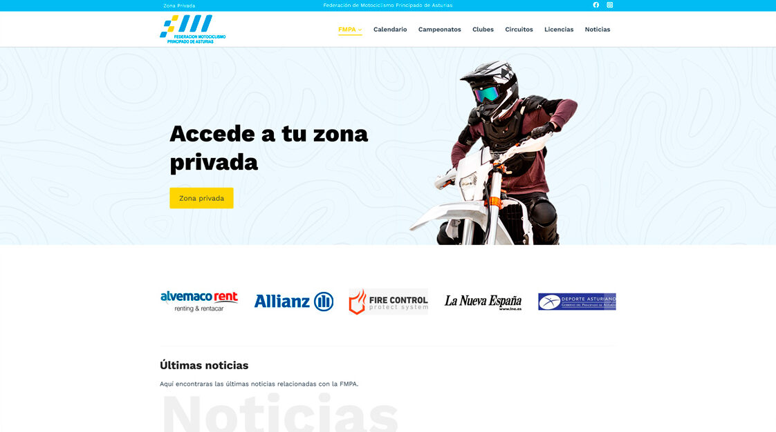 Web Federación Motociclismo Principado de Asturias