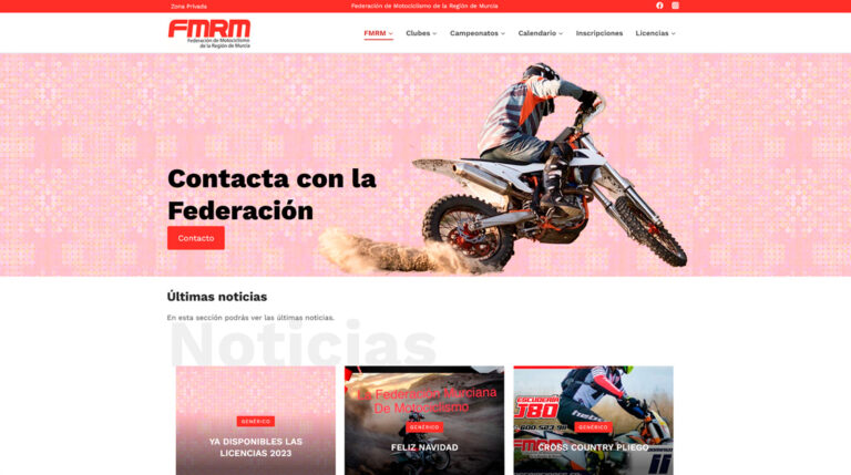 Web Federación Motociclismo Región de Murcia